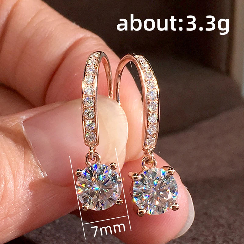 Huitan Minimalist Hook Earrings with Round CZ Pendant for Women Simple Elegant Lady's Ear Accessories Party Daily Trendy Jewelry