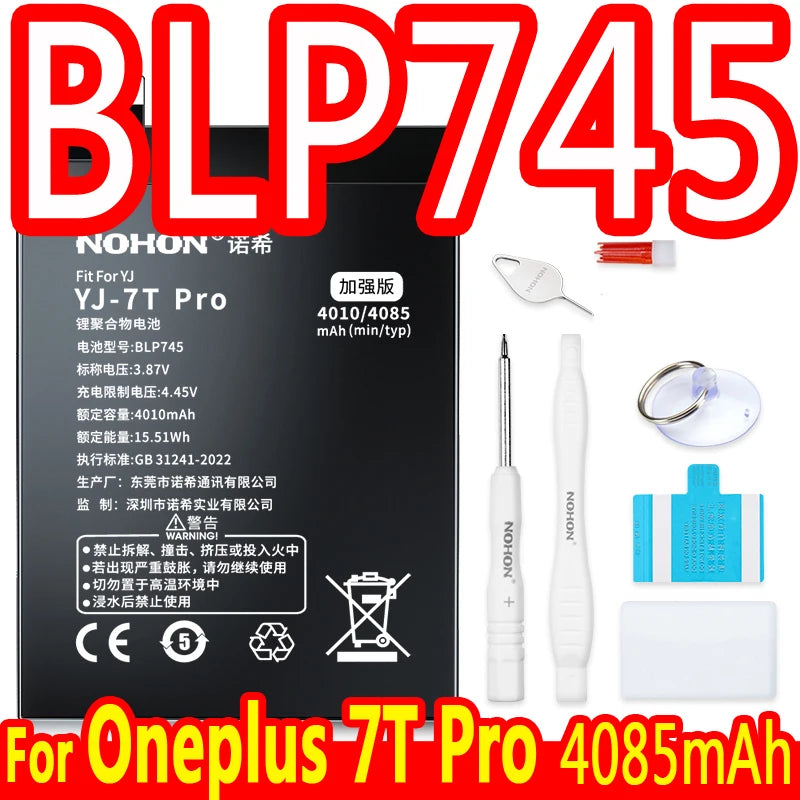NOHON Battery For Oneplus 10 Pro 9 8 7 6 5 8T 7T 6T 5T 9RT 9R 10R Battery For One Plus BLP899 BLP827 BLP699 BLP685 BLP801 BLP861