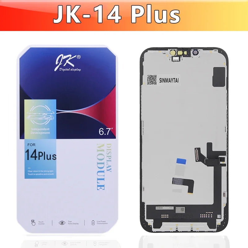 AAA+ JK For iPhone X XR XS Display Touch Screen Digitizer Assembly For 11 Pro 12 Mini 13 Pro Max 14 Plus LCD Replacement Part