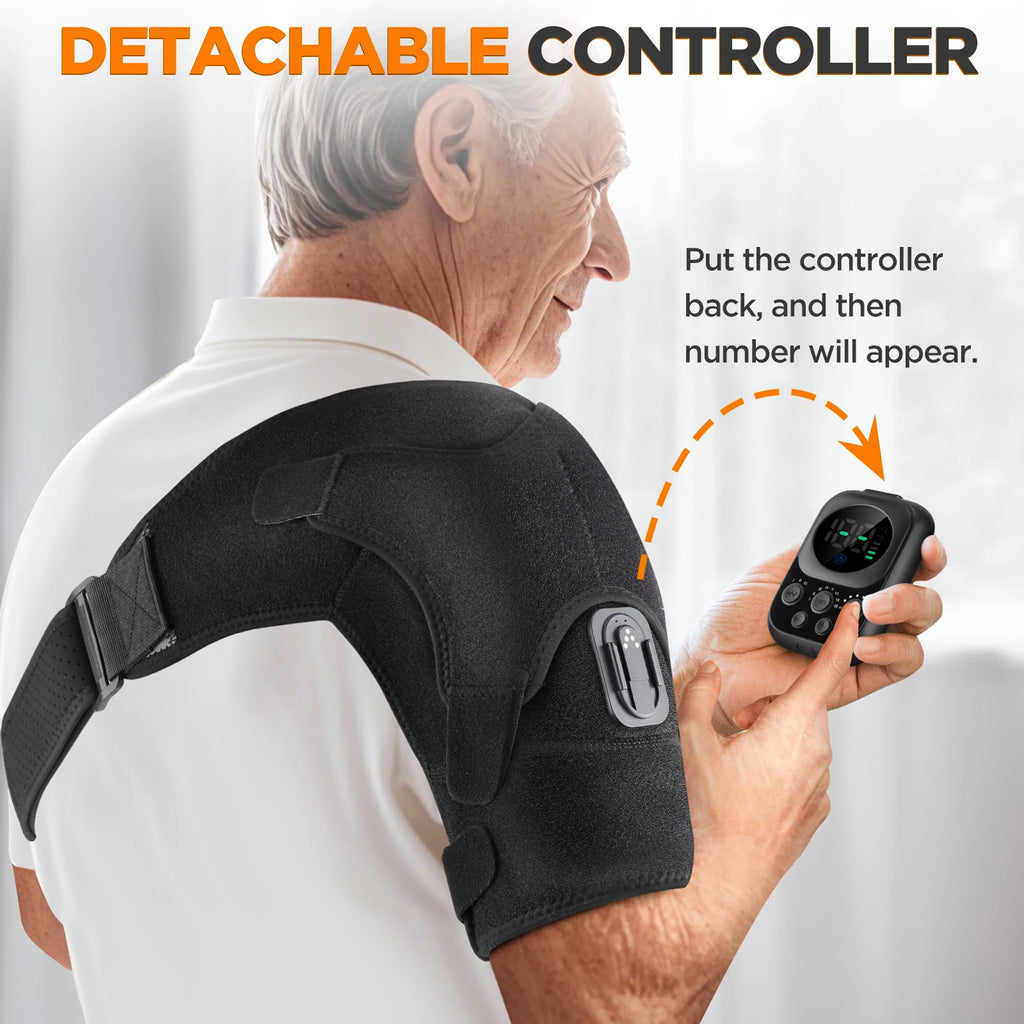 Electric Shoulder Massage Machine Heated Vibration Back Shoulder Belt Brace Relax Shoulder Neck Muscle Massagers Health Care