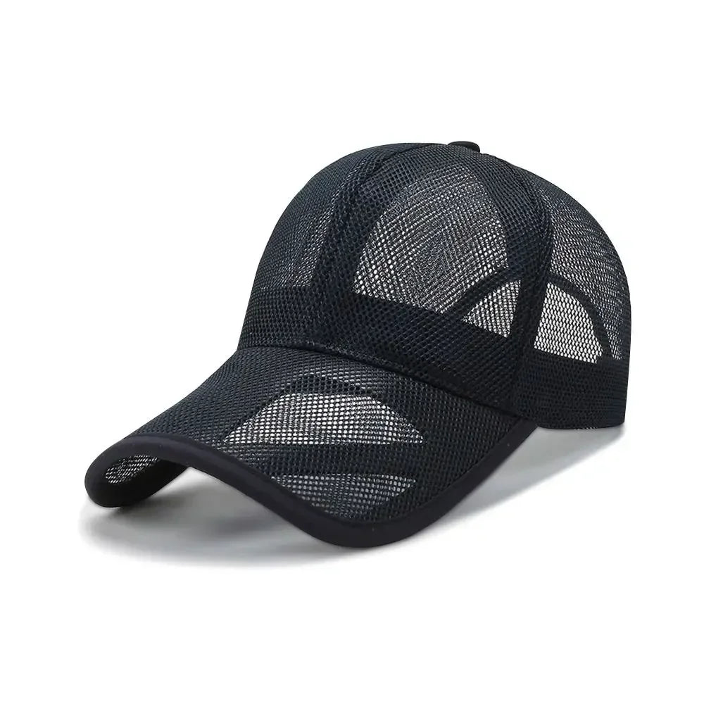 Unisex Summer Full Mesh Baseball Cap Trucker Cap Trucker Caps Men Fishing Hat Quick Dry Golf Running Hat Adjustable Snapback Hat