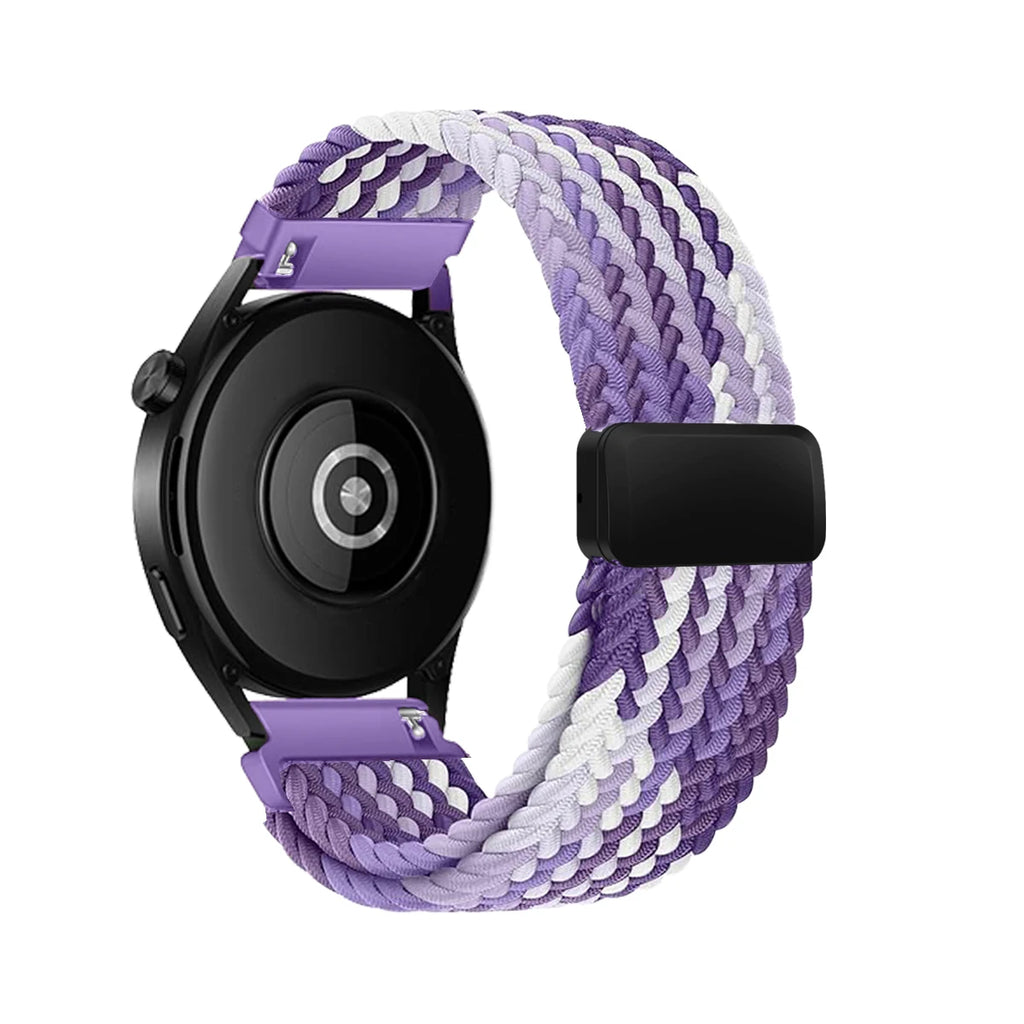 18/20/22 Braided Loop for Garmin Venu/3/3s/Forerunner 265S/265/645 Band Elastic Wristband Magnetic Buckle for Garmin VivoMove3