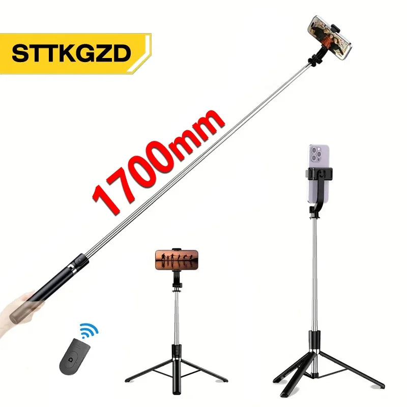 Ultra Long 1700mm Selfie Stick with Bluetooth Remote Portable Phone Holder And Fill Light Tripod Stand for Live Broadcasts