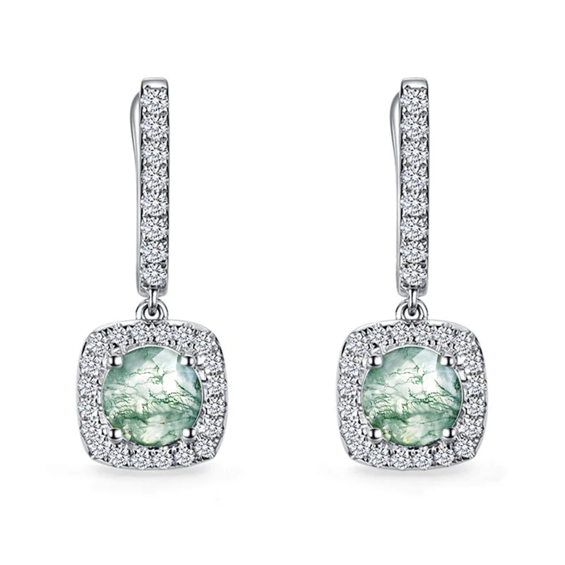 Huitan New Trendy Square Shape Drop Earrings Brilliant Bridal Engagement Wedding Jewelry Elegant Female Dangle Earring Nice Gift