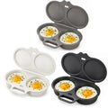Microwave Egg Cooker Double Cavity Egg Poacher Food Grade Non Stick Egg Steamer Oil Free Breakfast Maker Reusable Kitchen Mold