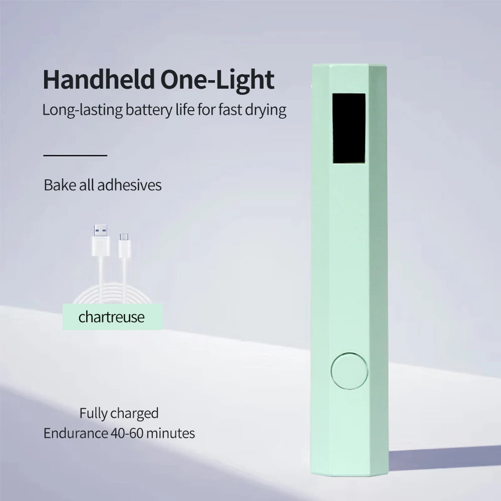 YIKOOLIN Convenient Rechargeable Nail Dryer UV LED Handheld Lamp Fast Curing All Gel Polish Mini Manicure Tool USB Portable Ligh