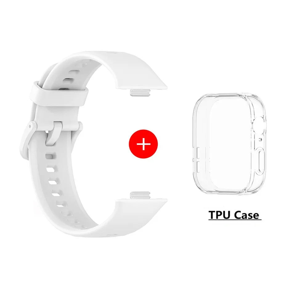 Silicone Watch Strap For Huawei Watch Fit 3 Strap Replacement Band For Huawei Watch Fit3 Strap With Case Screen Protector