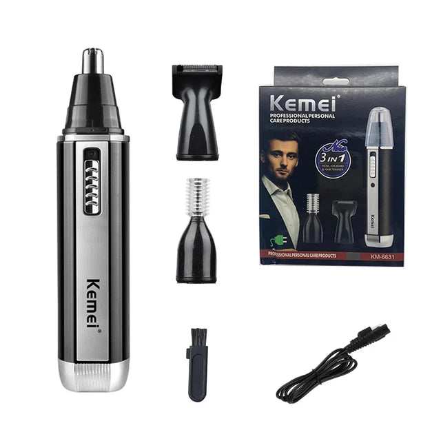 Kemei Rechargeable Electric all in One Hair Trimmer for Men Grooming Kit Beard Trimer Facial Eyebrow Trimmer Nose Ear Shaver