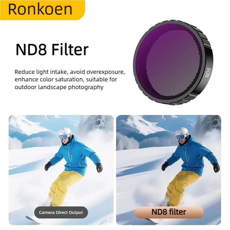 Ronkoen ND CPL Filter for DJI OSMO Action4/5Pro Action Camera Accessories CPL ND8 ND16 ND32 Lens Set Aluminium Alloy Frame