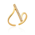 Zircon Geometric Rings For Women Gold Color Stainless Steel Opening Ring Luxury Wedding Party Aesthetic Jewerly Gift Femme 2024
