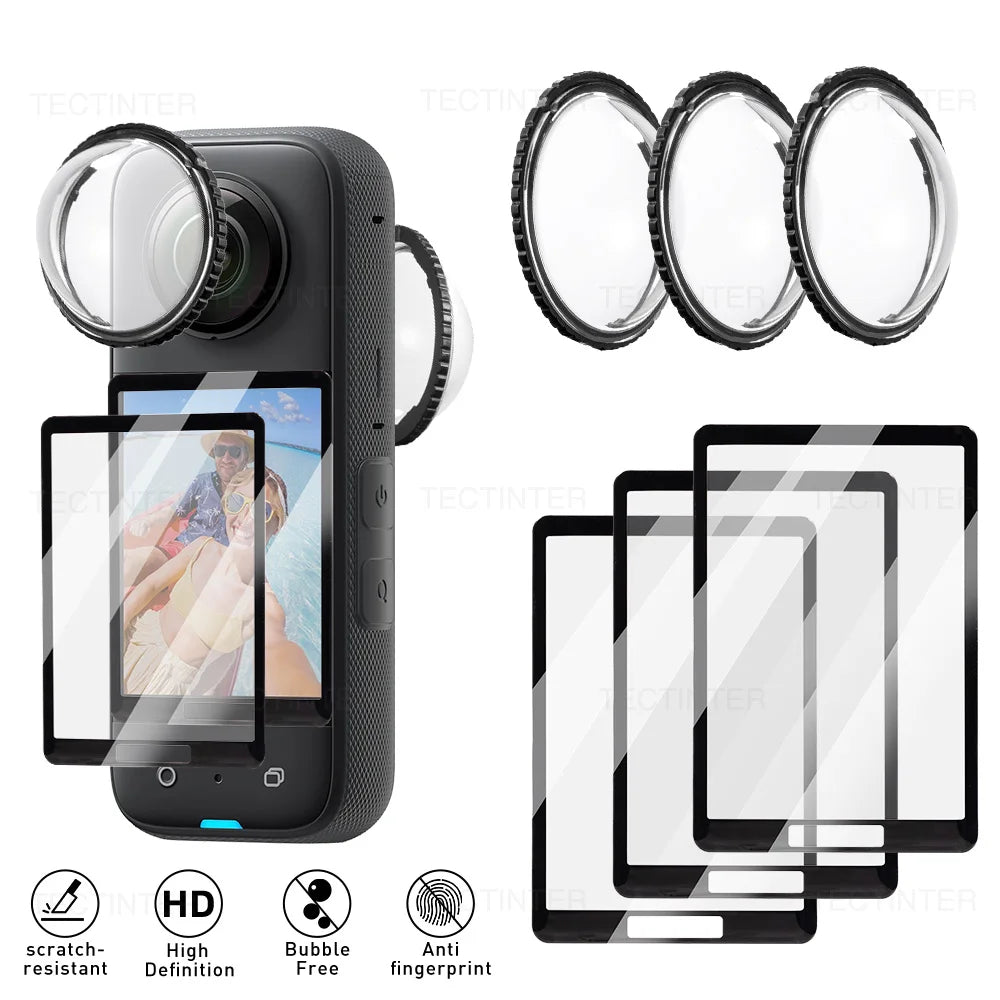 For Insta360 X4 Lens Guard + Screen Protector Anti-scratch Protective Film for Insta 360 X5 Lens Protector Accessories Kit