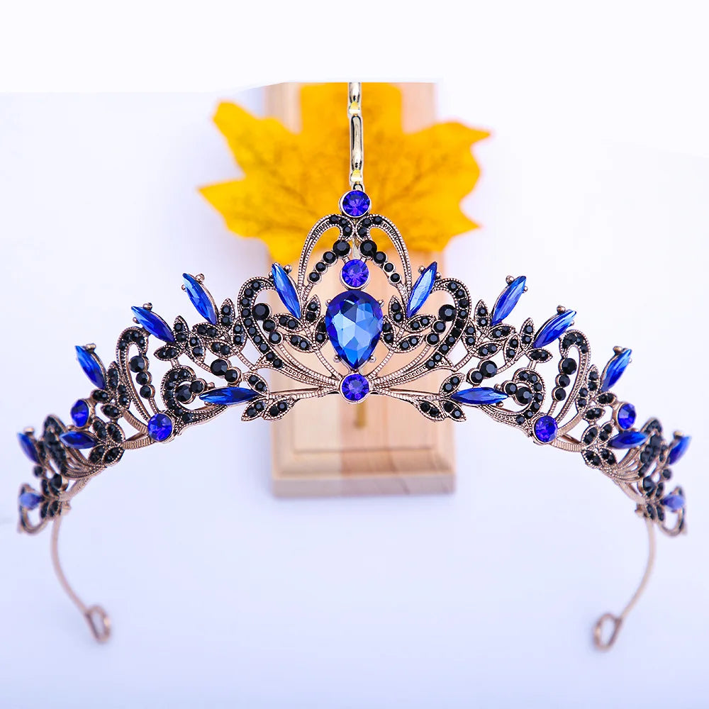 Bridal Headwear Purple-Colour Women's Grand Party Crown Birthday Tiaras