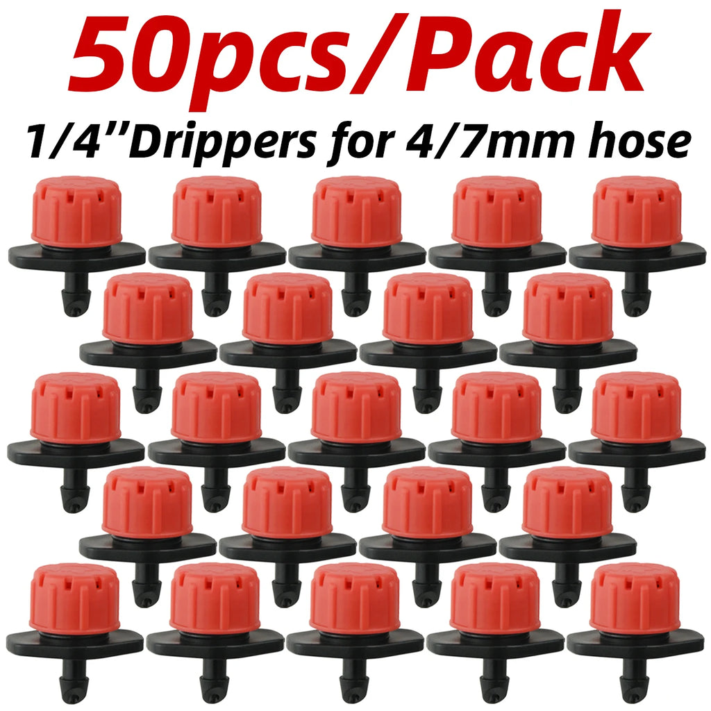 1-50pcs 4/7mm Barbed Connector Irrigation Fitting Drip Irrigation Connector 1/4'' Tubing Hose Fitting for Flower Pot Garden Lawn