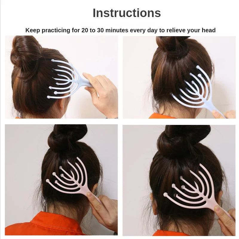 9 Claw Head Massager Scalp Relaxation Roller Ball Soul Extractor Hair Comb Stress Relief