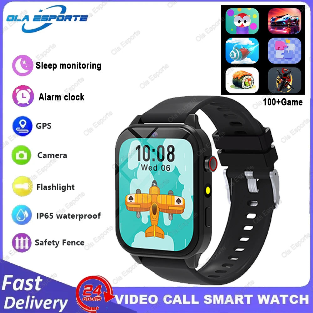 2026 New Smart Watch Kids 1.83 Inch Display 18 Games Sleep Monitor Camera Alarm Clock Children Kids Smartwatch Boys Girls Gifts