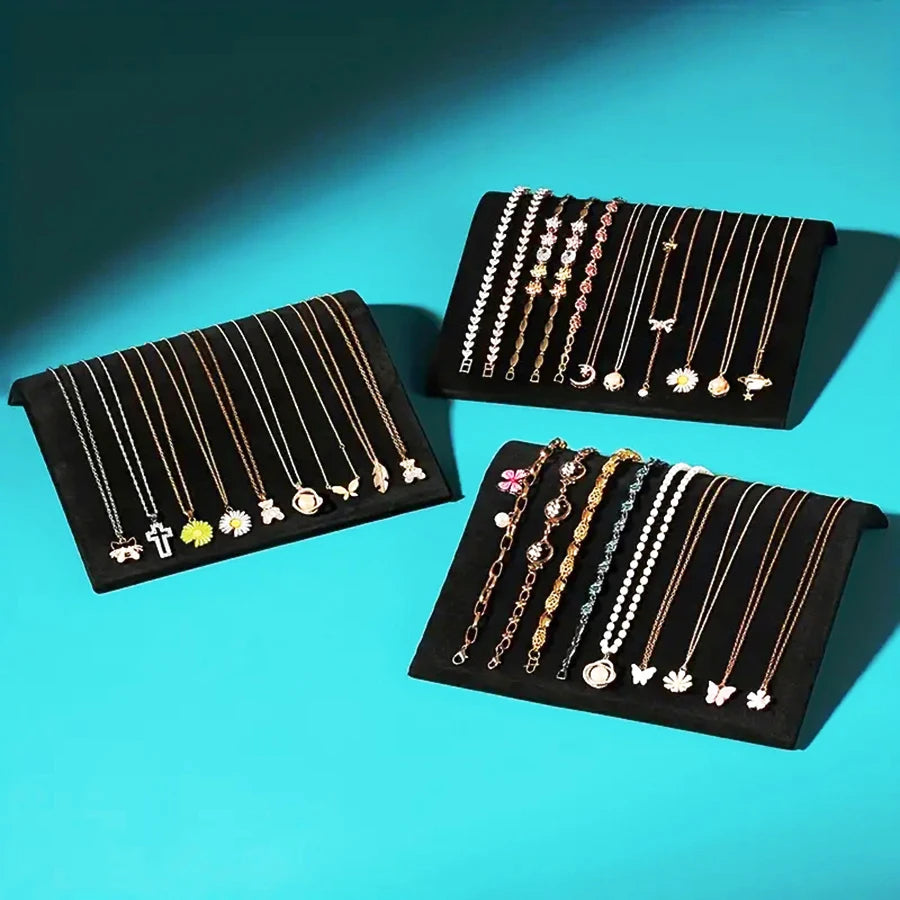 1PC, S-shaped Necklace Display Board, Color: Black, S-shaped Necklace Display Board Made of Iron and Velvet