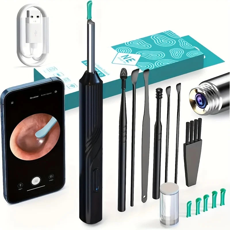 Visual Ear Wax Cleaner with Camera Safe Earwax Removal Endoscope with Camera Luminous Otoscope Ear Cleaning Tools Ear Care