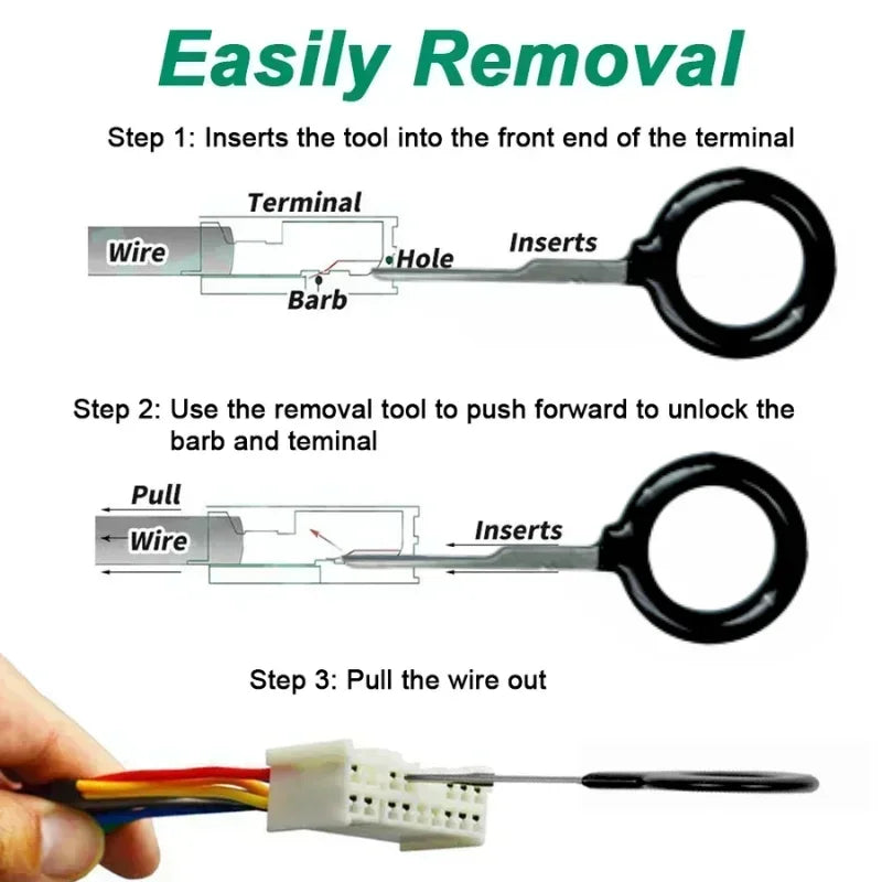 41pcs Universal Car Terminal Removal Repair Tool Wire Plug Connector Extractor Puller for Car Terminals Disassembly Hand Tools