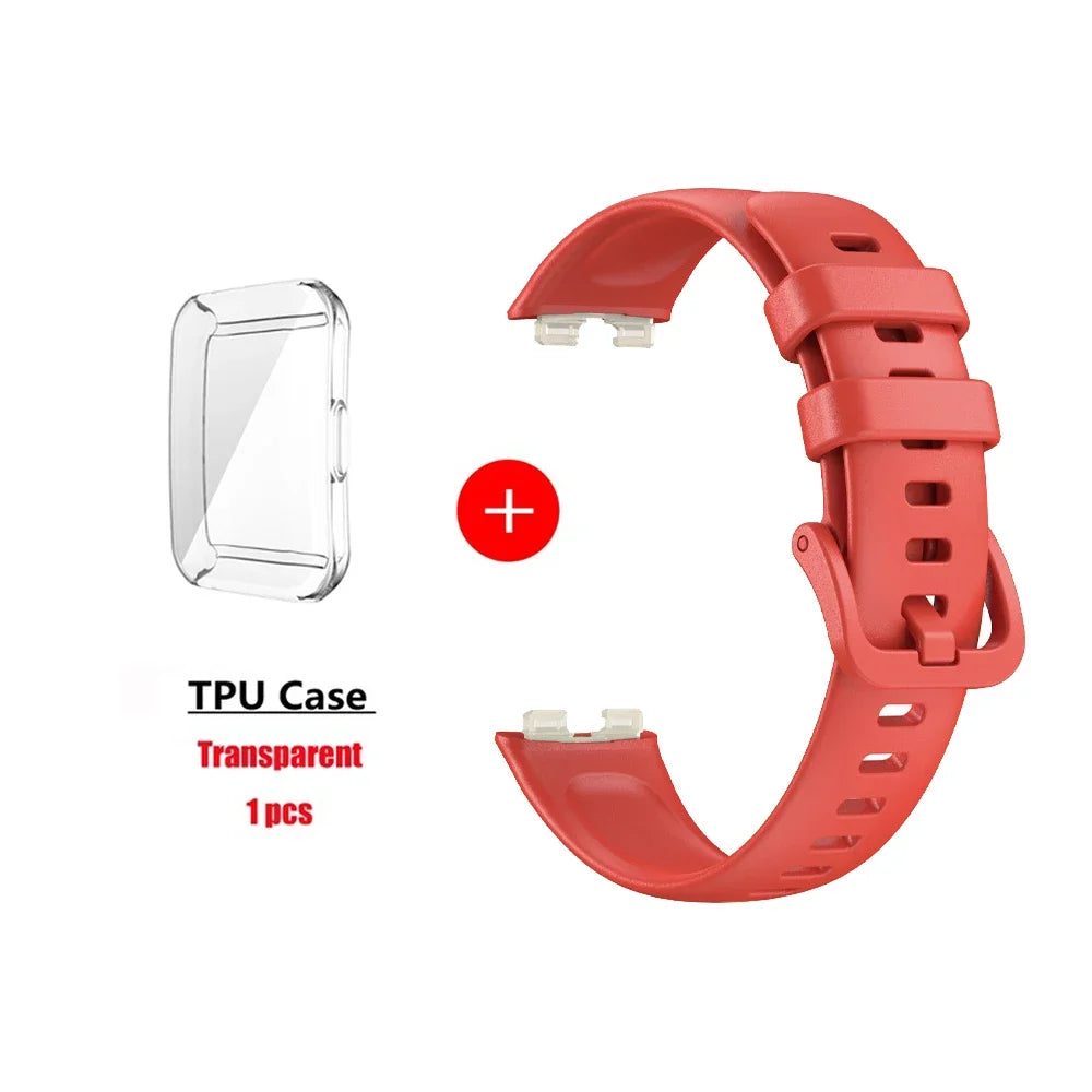Soft Silicone Strap Case for Huawei Band 10 8 9 Accessories Replacement Bracelet Screen Protector Wristband for Huawei Band9