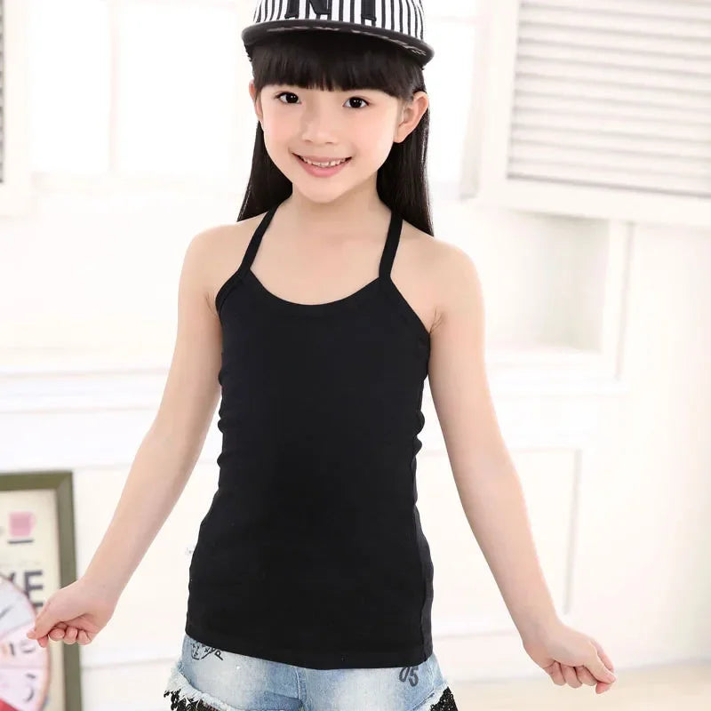 2-11Y Girls Casual Vest Children Summer Clothing Kids Baby Boy Sleeveless Tops Solid Color T-shirt Tees Outfit Toddler Girl Top