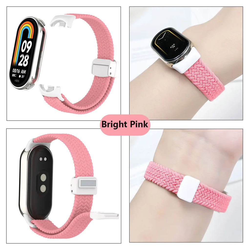 Suitable for Xiaomi Band 8 Wristband, Nylon Braided Strap, Magnet Buckle, Luxury Personality, Mi Band 8 Replacement Strap