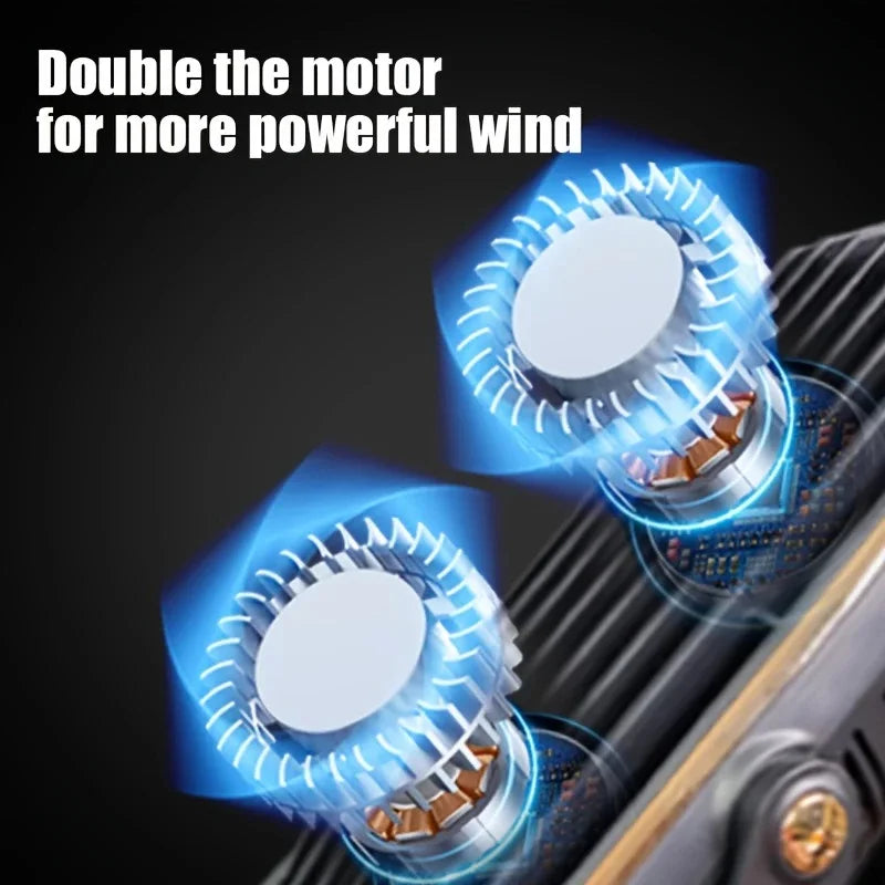 1 Portable Air Conditioning Fan, Large Battery Dual Motor Household Small Air Cooler, 5-speed 720 ° Surround Air Cooling Fan