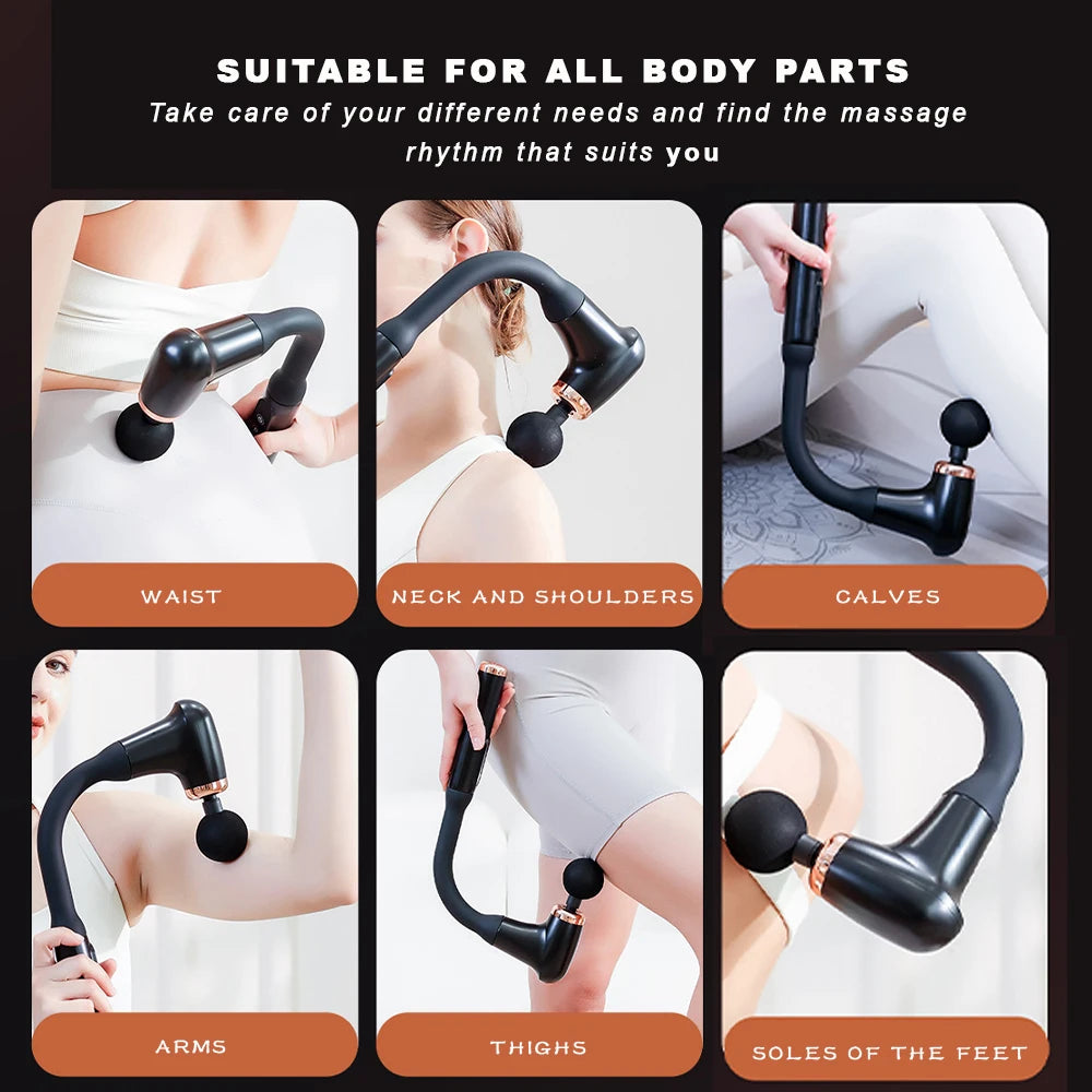 Fascia Gun Handle Elbow 3 Modes 6 Gears Adjust Muscle Relaxation Massage Percussion Hammer for Athletes
