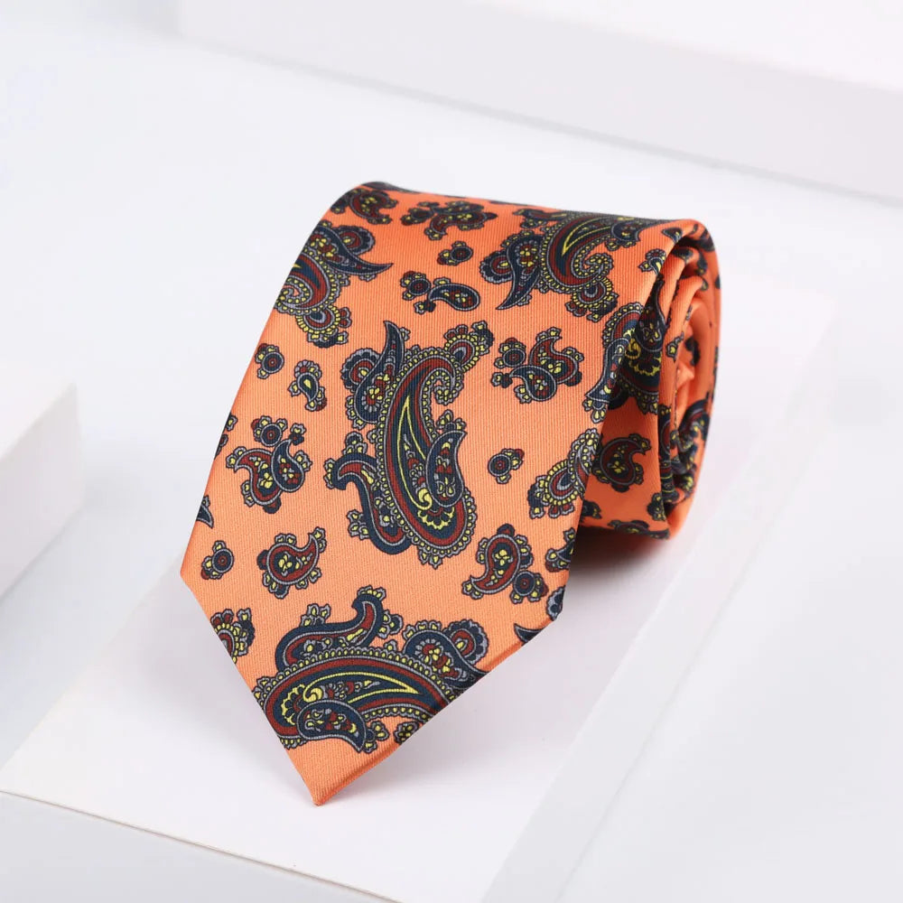 Men's Super Soft Silk Touch Ties Floral Paisley 8cm Necktie For Men Wedding Business Gravata Novelty Printing Neck Ties