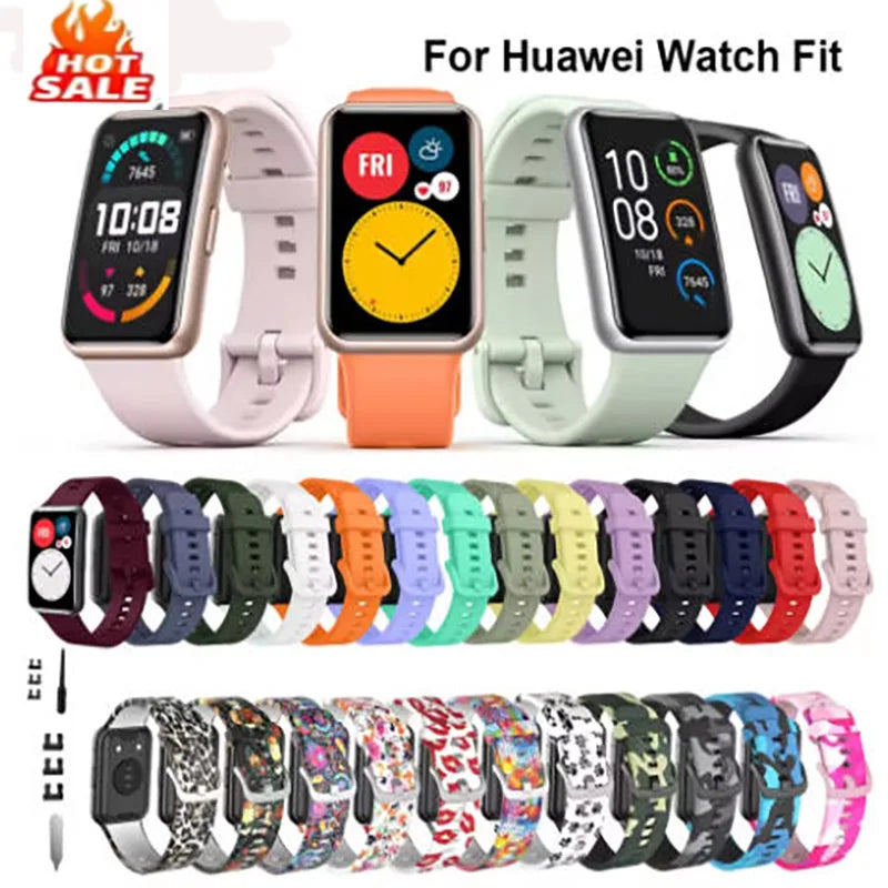 Silicone Band For Huawei Watch FIT Strap Smartwatch Accessories Replacement Wrist Bracelet Correa huawei watch fit Straps