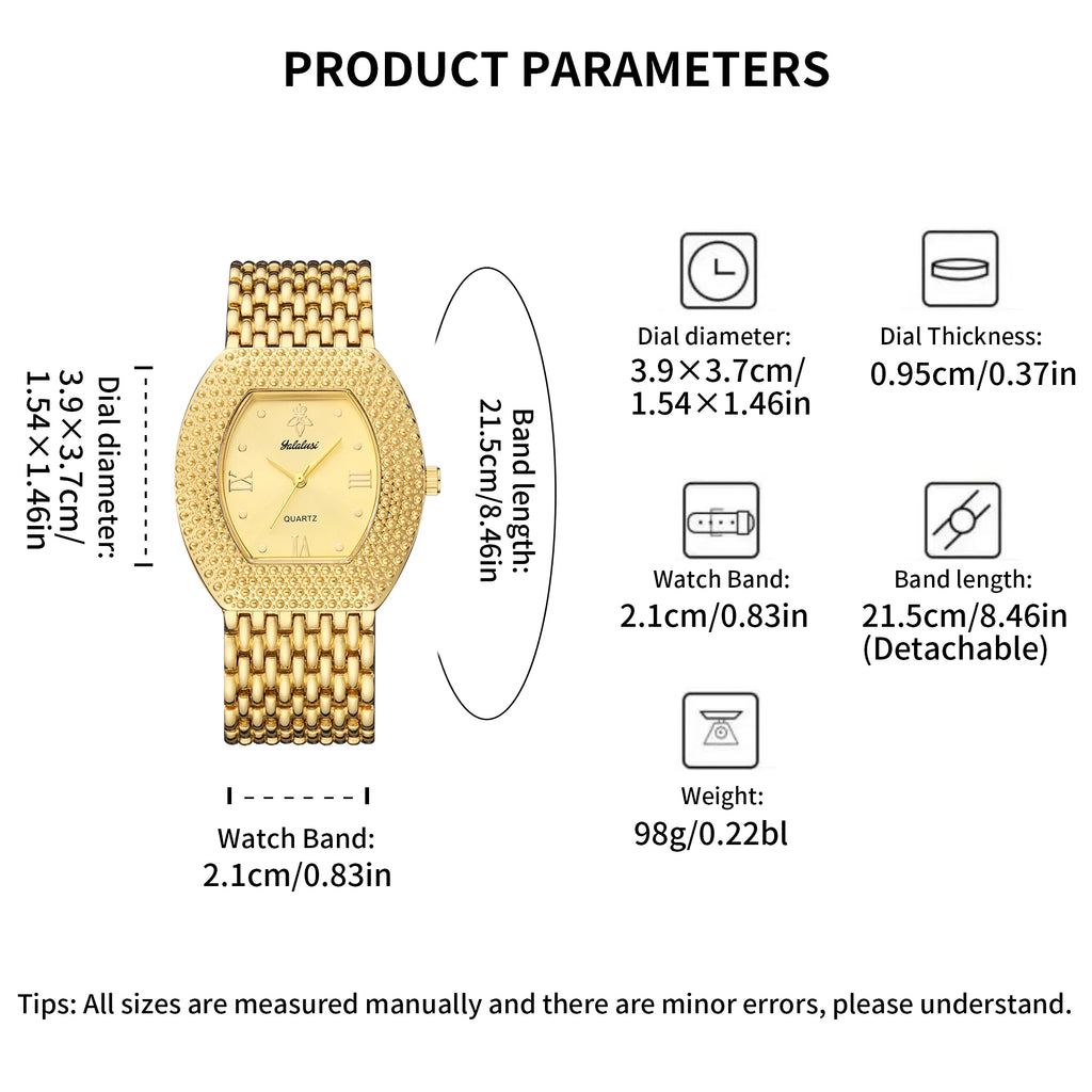 YaLaLuSi Brand 2026 Hot New Women's Watch Gold Luxury Luxury Gift Box Watch Remover Gift Ion Gold Plating