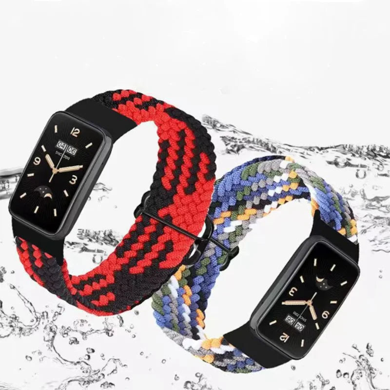 Nylon Strap For Xiaomi Mi Band 10 7 9 8 Pro Elastic adjustable Braided solo loop Replacement Bracelet Correa Redmi watch 4 5 6