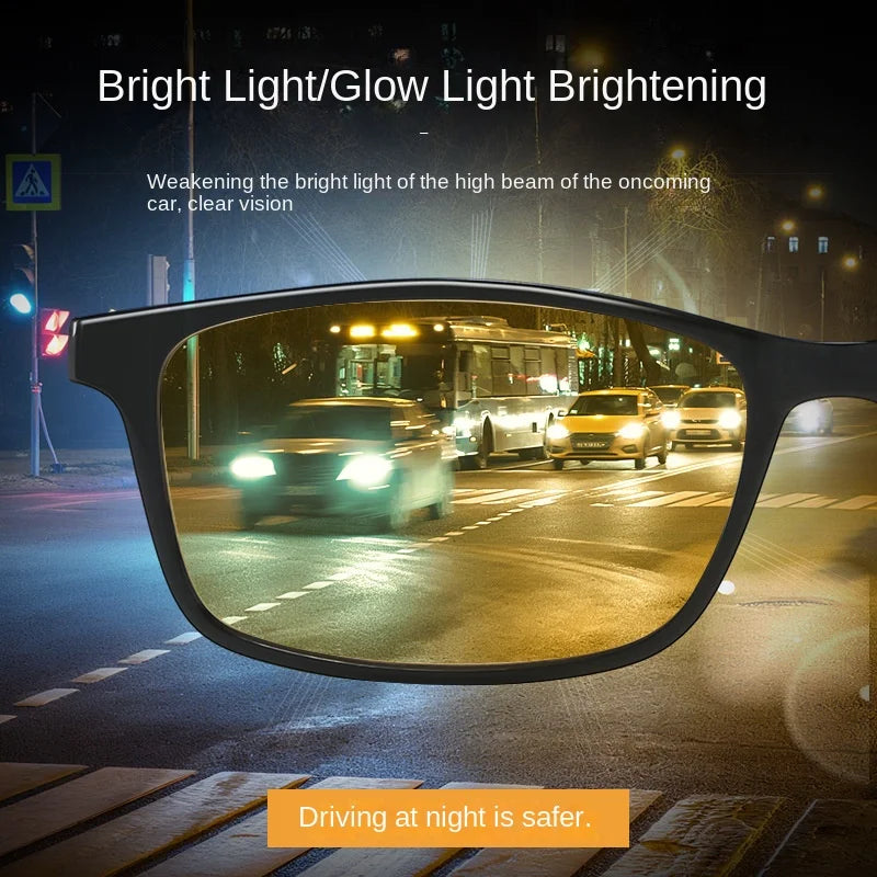 New High-Definition Enhanced Night Vision Reading Glasses with Anti Blue Light and Ultra Light TR90 Frame Presbyopia Glasses Men