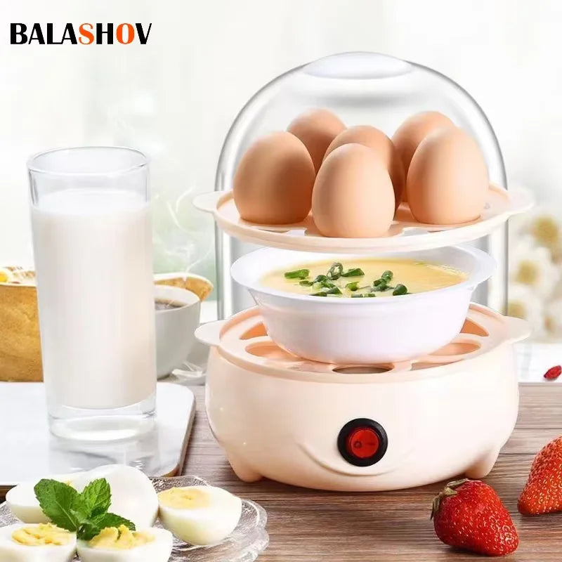 Egg Cooker Automatic Power Off Home 7 Eggs Multi-Functional Steamed Egg Custard Boiled Egg Machine Breakfast Artifact