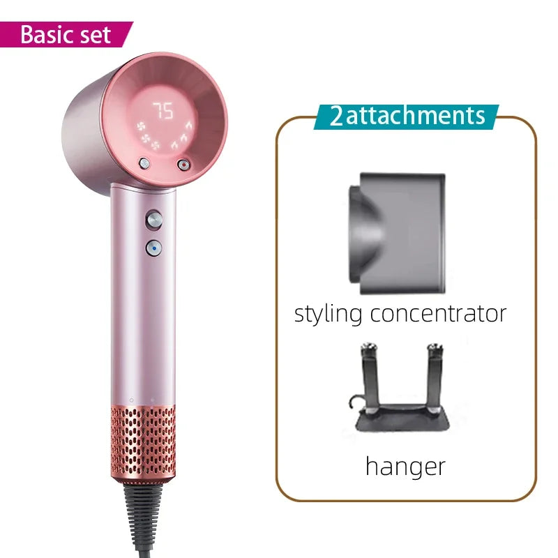Professional Hair Dryer High Speed Negative Ion 110000rpm Hair Dryer 1500W Professional Hair Care with LED Temperature Display