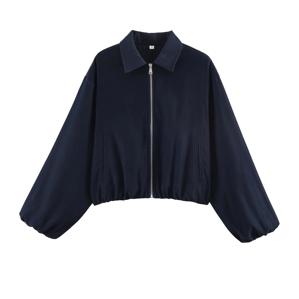 SLTNX Women's Bomber Jacket Zip Puffed Varsity Jackets for Women Cropped Demi-season Jacket for Women Coats New Outerwears