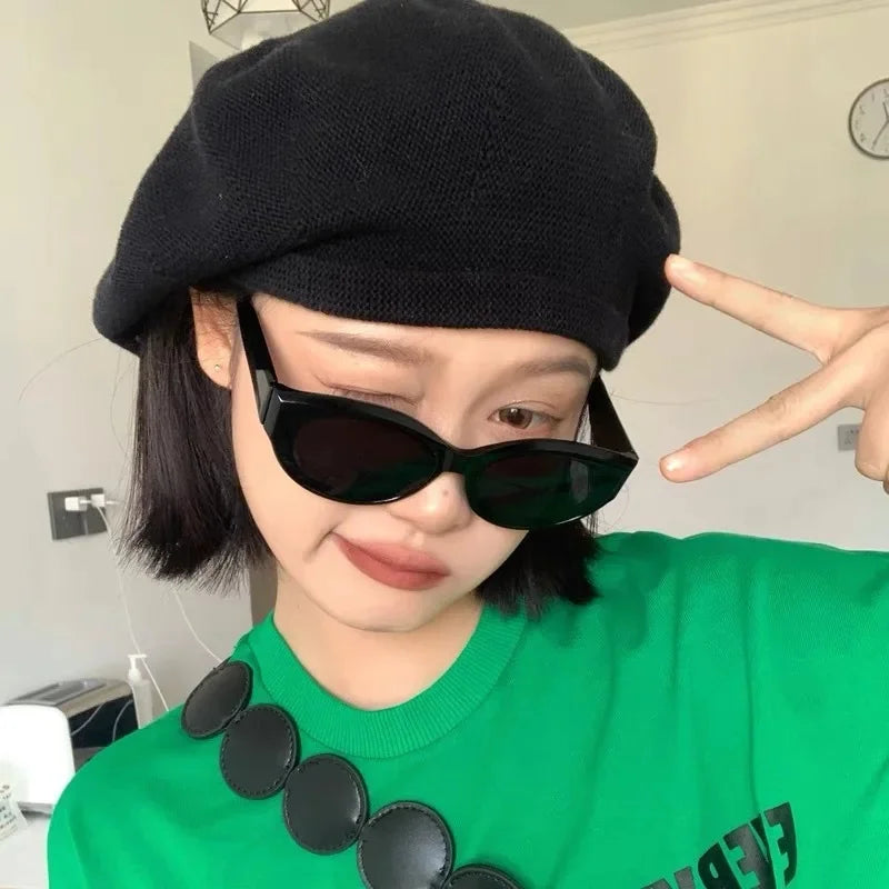 Vintage Cat Eye Sunglasses for Women Elliptic Square Oval Fashion Shades Trendy Female Outdoor Eyewear
