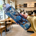 800ml/27oz Large Capacity Sports Water Bottle Leak Proof Plastic Drinking Cup With Time Scale Suitable For Travel Fitness Sports