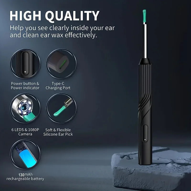 Visual Ear Wax Cleaner with Camera Safe Earwax Removal Endoscope with Camera Luminous Otoscope Ear Cleaning Tools Ear Care