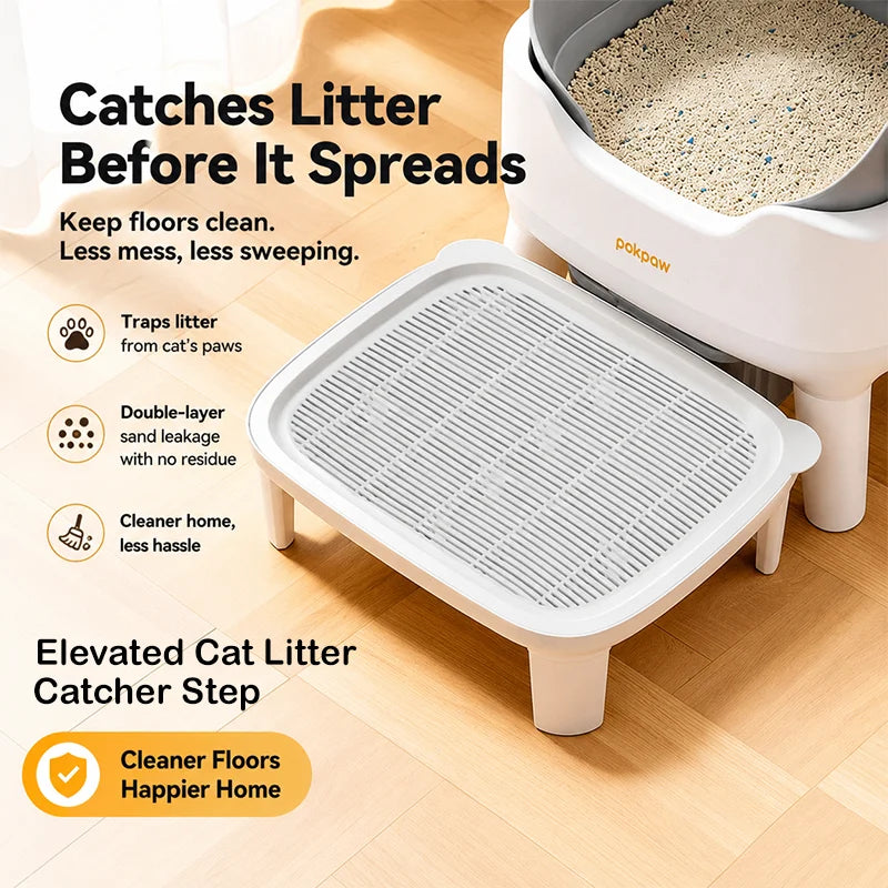 Pokpaw Automatic Self-cleaning Litter Box for Cats – 76L Large Smart Cat Toilet Open Sandbox for Cat Pet Supplies