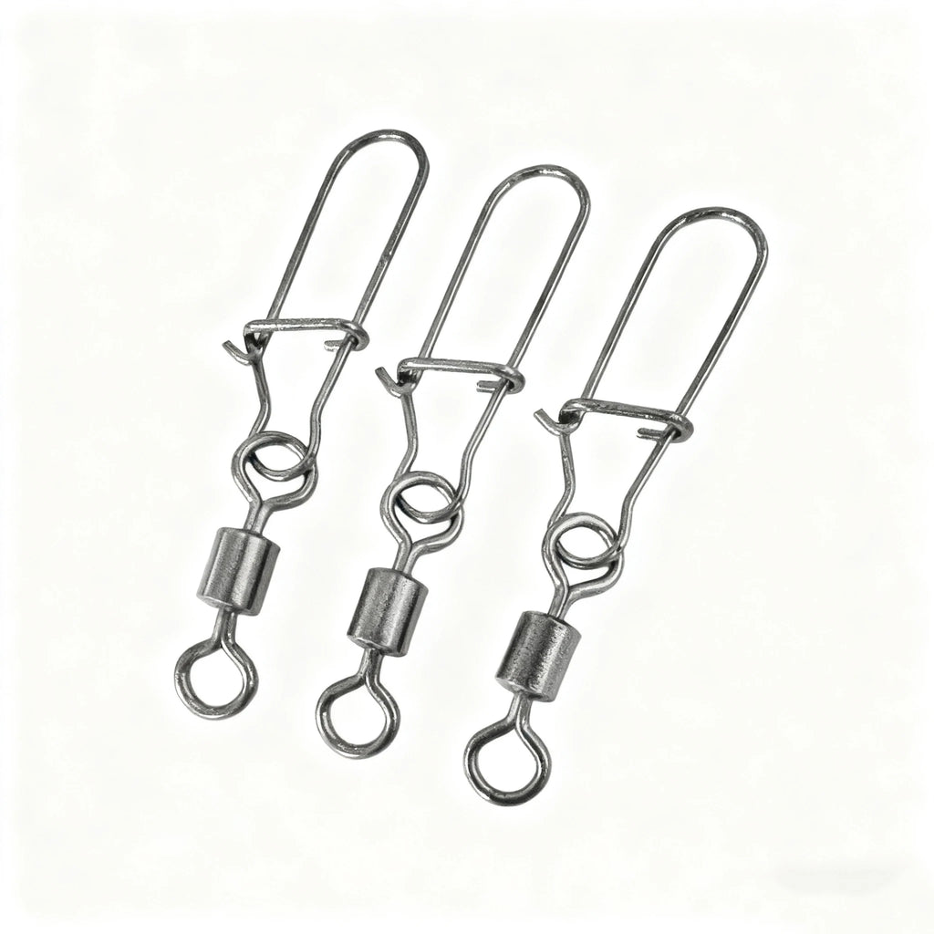 50pcs/box Stainless Steel Fishing Connector Pin Bearing Swivel Fishing Connector Rolling Swivel Lure Hook Accessories Tackle