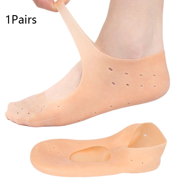 1Pair Spa Silicone Socks Moisturizing Gel Boat Socks Preventing Foot Dryness Cracked Dead Skin Remove Foot Care Tools