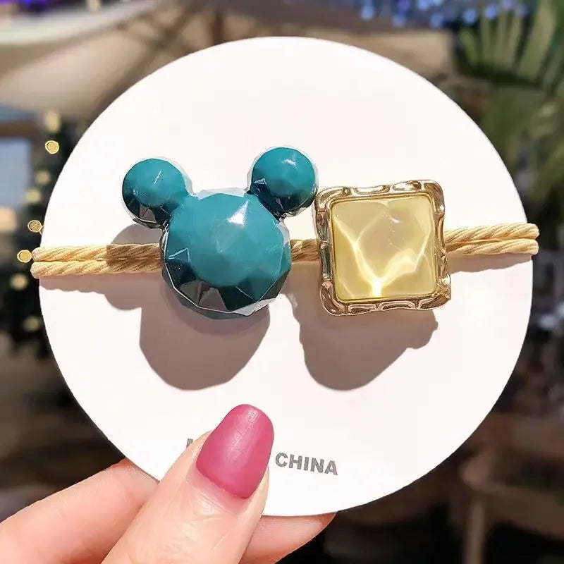 5/10/20PCS Resin Mouse Hair Tie Sweet Hair Ring Square Hair Rope Cute Elastic Ponytail Holder Hair Accessories Women