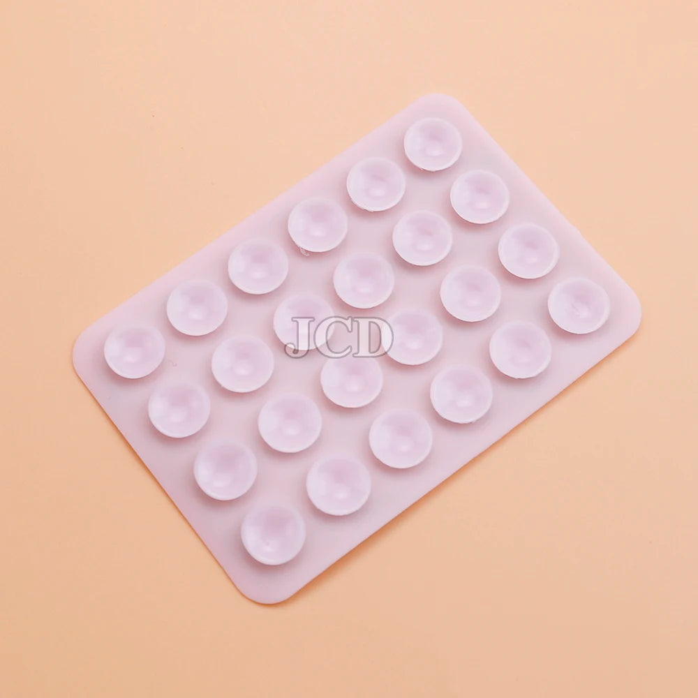 2PCS Double Side Silicone Pad For Mobile Phone Fixture Suction Cup Backed Adhesive Silicone Rubber Sucker Pad For Fixed Pad
