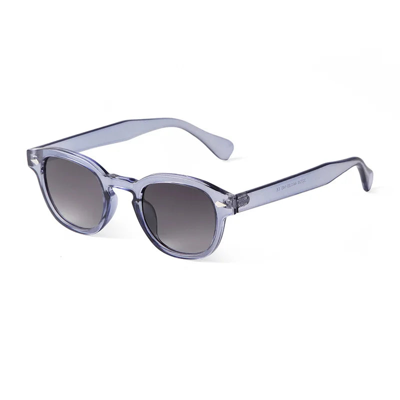 Vintage Fashion Shell Round Sunglasses Women Men 2024 Brand Design Retro Rivet Yellow Blue Lens Square Sun Glasses Female UV400