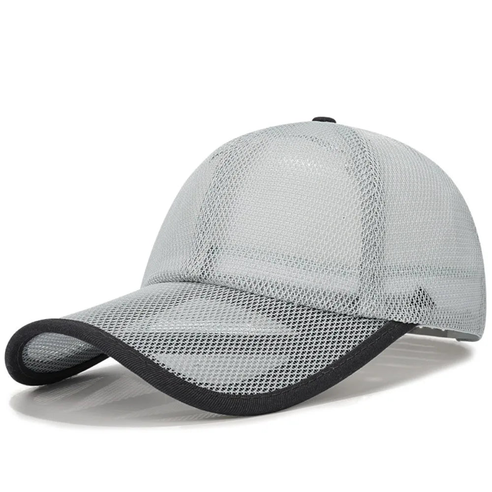 Unisex Summer Full Mesh Baseball Cap Trucker Cap Trucker Caps Men Fishing Hat Quick Dry Golf Running Hat Adjustable Snapback Hat