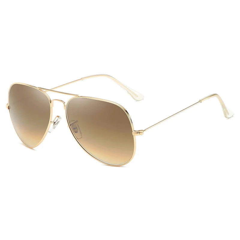 New Fashion Aviation Sunglasses Men Women Classic Pilot Glasses Lens Stainless Steel Frame Vintage Gradient Driving Eyewear UV40