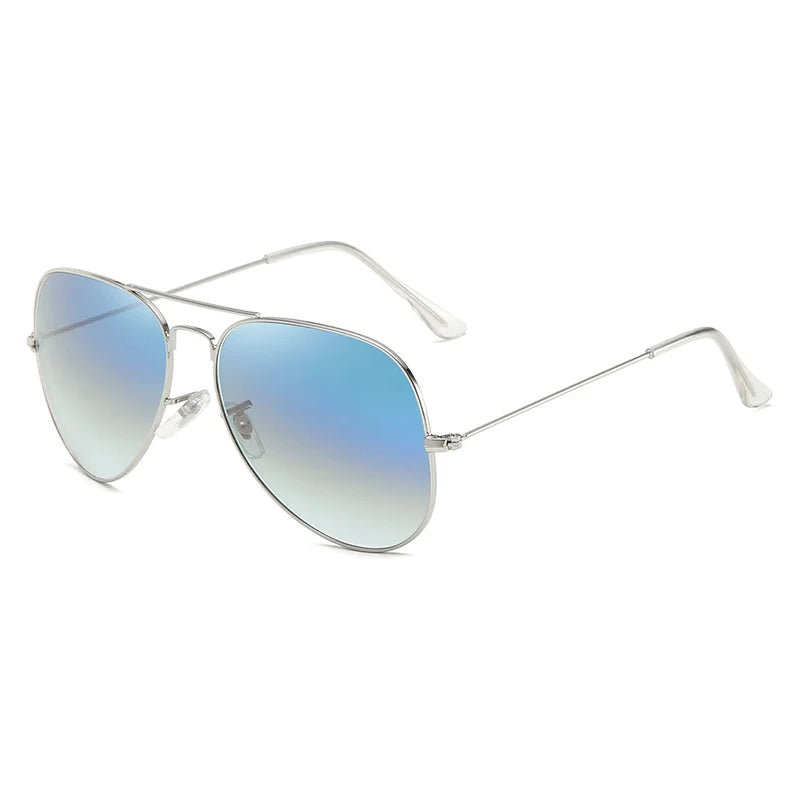 New Fashion Aviation Sunglasses Men Women Classic Pilot Glasses Lens Stainless Steel Frame Vintage Gradient Driving Eyewear UV40