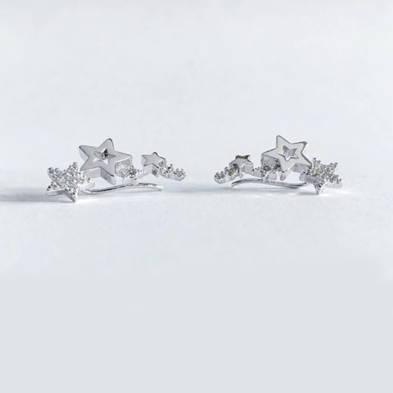 Shiny Star Stud Earrings for Women Elegant Zircon Rhinestone Mini Star Earrring Party Birthday Fashion Jewelry Gifts