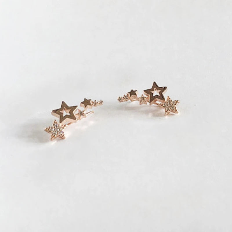 Shiny Star Stud Earrings for Women Elegant Zircon Rhinestone Mini Star Earrring Party Birthday Fashion Jewelry Gifts